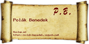 Polák Benedek névjegykártya